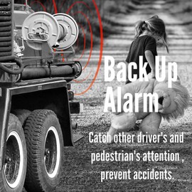 FARBIN Reversing Horn Car Backup Warning Alarm with Super Loud Beeper Tone 12/48V 105DB for Heavy-Duty Vehicle Truck Lorry (Square alarm reversing horn)