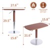 Zpnevx Large Adjustable Swivel Table, Saddle Leather Cover & Metal
