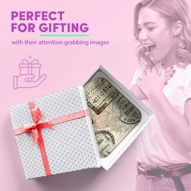 1 x Square MDF Fridge Magnet - World Map with