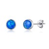 Philip Jones Synthetic Blue Opal Stud Earrings with Quote Card
