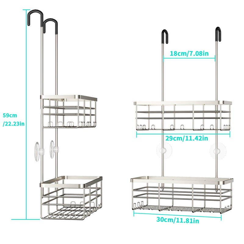 HapiRm Hanging Shower Caddy Organizer - No Drilling Shower Organizer