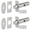 HANDLEZONE® 2 Pack Mortice Security Door Bolts, 60mm Silver Rack