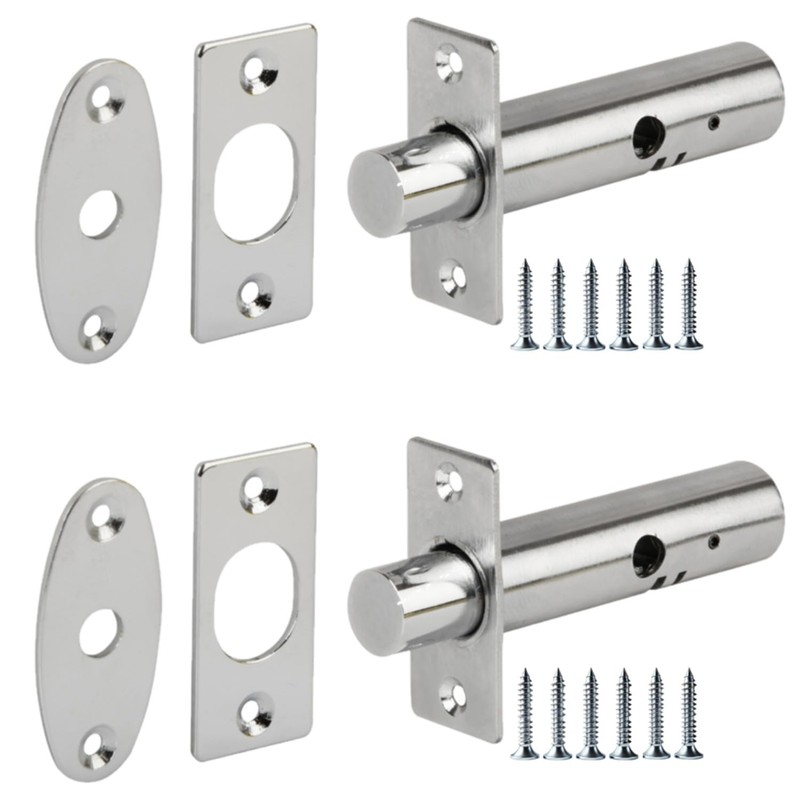 HANDLEZONE® 2 Pack Mortice Security Door Bolts, 60mm Silver Rack