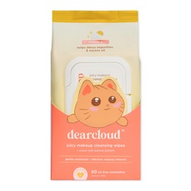 dearcloud Juicy Makeup Cleansing Wipes - 60 Count – makeup wipes and makeup remover for face – Oil-Free makeup remover wipes (Vitamin C)