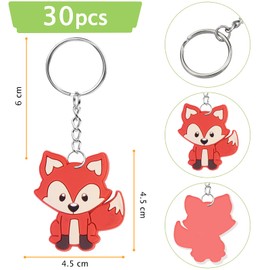 30 Stück Schlüsselanhänger Tier Schlüsselanhänger Kinder Schule Mitgebsel Kindergeburtstag, Schlüsselanhänger Waldtiere Abschiedsgeschenk Kinder Give Aways Kindergeburtstag für Mädchen Junge.
