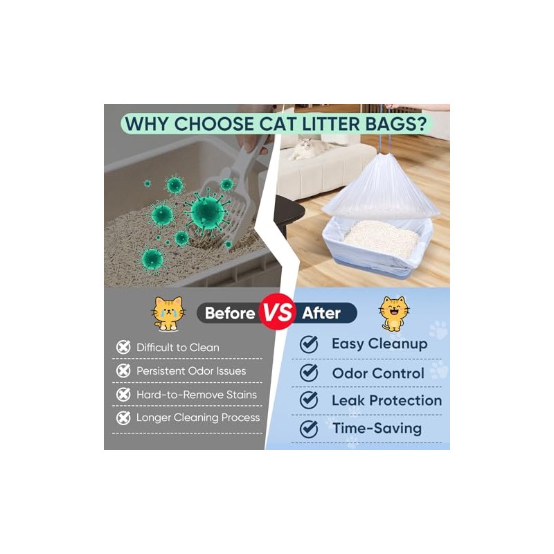 160 Count Cat Litter Box Liners Compatible with Litter Robot