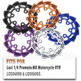 hopsupRC Aluminum 7075-T6 Rear Brake Disk Upgrades Part for Losi 1/4 Promoto MX Motorcycle Dirt Bike RTR FXR LOS06000 LOS06002,Alloy 7075-T6 Rear Brake Disk Hops Up,Orange