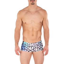 Gary Majdell Sport Mens New Printed Hot Body Boxer Swimsuit (Ice Cubes, Small)
