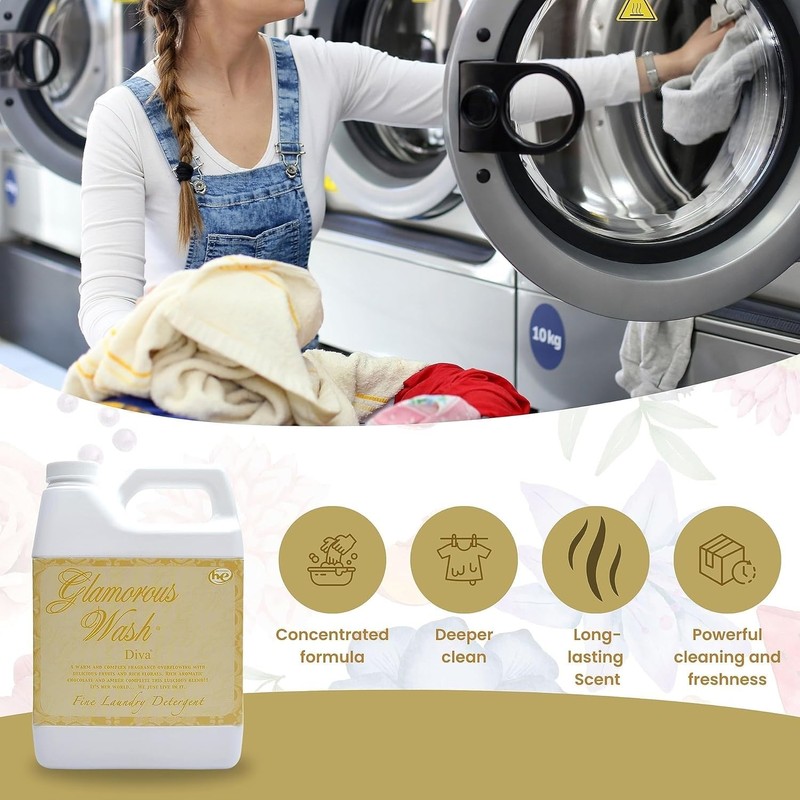 Tyler Glam Wash Laundry Detergent, Diva 907g, Liquid, 32 FL