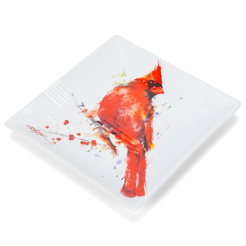 Demdaco B5050119 Big Sky Carvers Cardinal Snack Plate, Multicolored