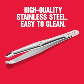 Revlon - Pinzas multiusos con punta inclinada, herramienta de maquillaje para cejas y vello encarnado, hechas con acero inoxidable