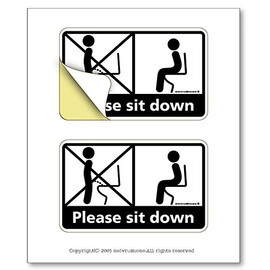 Mavre at Home Sitting Toilet Stickers No Standing Sitting Toilet Stickers Manor Seals (Set of 2 Small Sizes/Black)