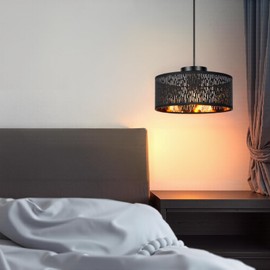 Buithafu Lamp Shade,Ceiling Light Shade,Modern Black Lampshades for Ceiling Lights with Gold Inner,Pendant Light and Floor Lamps,Lamp Shades for Bedroom,Hallway,Kitchen and Living Room