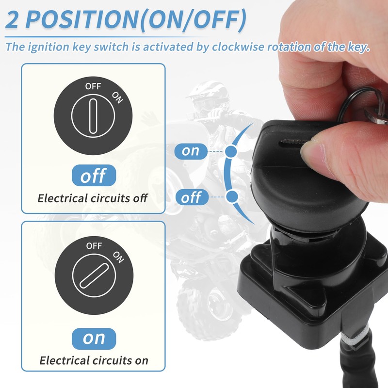 PARSLUCK Ignition Key Switch for Suzuki LTR450 2006-2009 for Suzuki