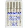 Euro-Notions Double Eye Machine Needles-Size 12/80 5/Pkg, Other, Multicoloured, 2.63