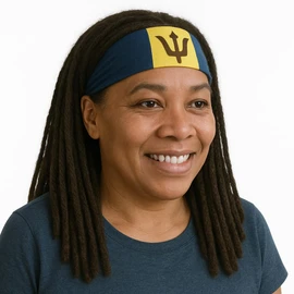 Barbados Flag Bandana – Caribbean Headwrap, Neck Gaiter, Face Mask, Scarf & Headband for Men & Women – Carnival, Festival, Travel, Beach & Outdoor Wear