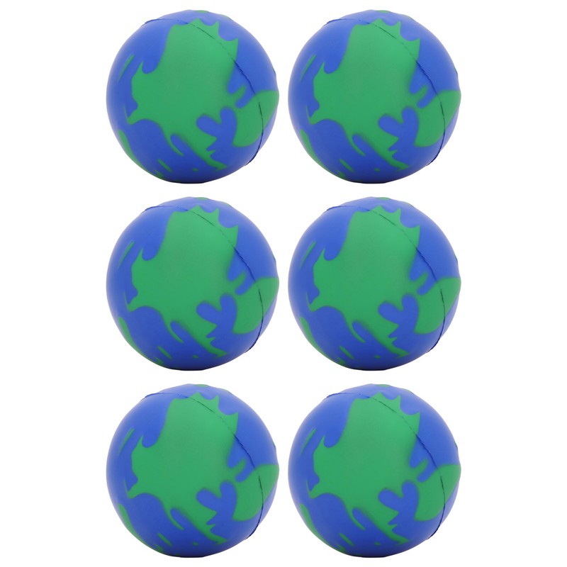 12PCS Globe Soft Ball 63mm Squeezable PU Portable Earth Stress