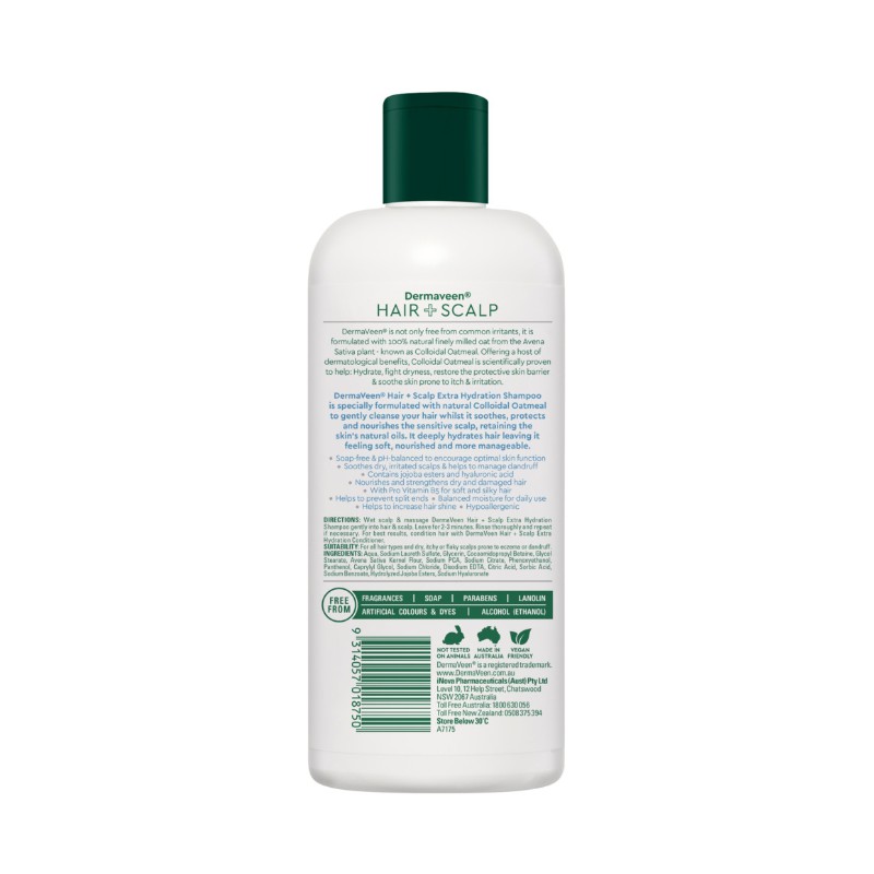 DermaVeen Hair + Scalp Extra Hydration Shampoo 500ml