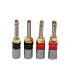 4 Pcs Banana Plug Connector Pure Copper 4mm Rhodium Plating