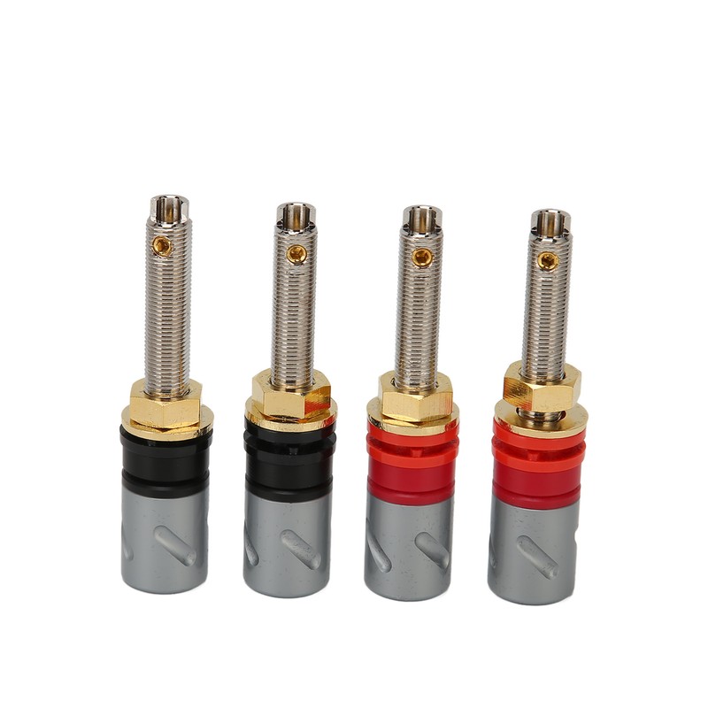 4 Pcs Banana Plug Connector Pure Copper 4mm Rhodium Plating