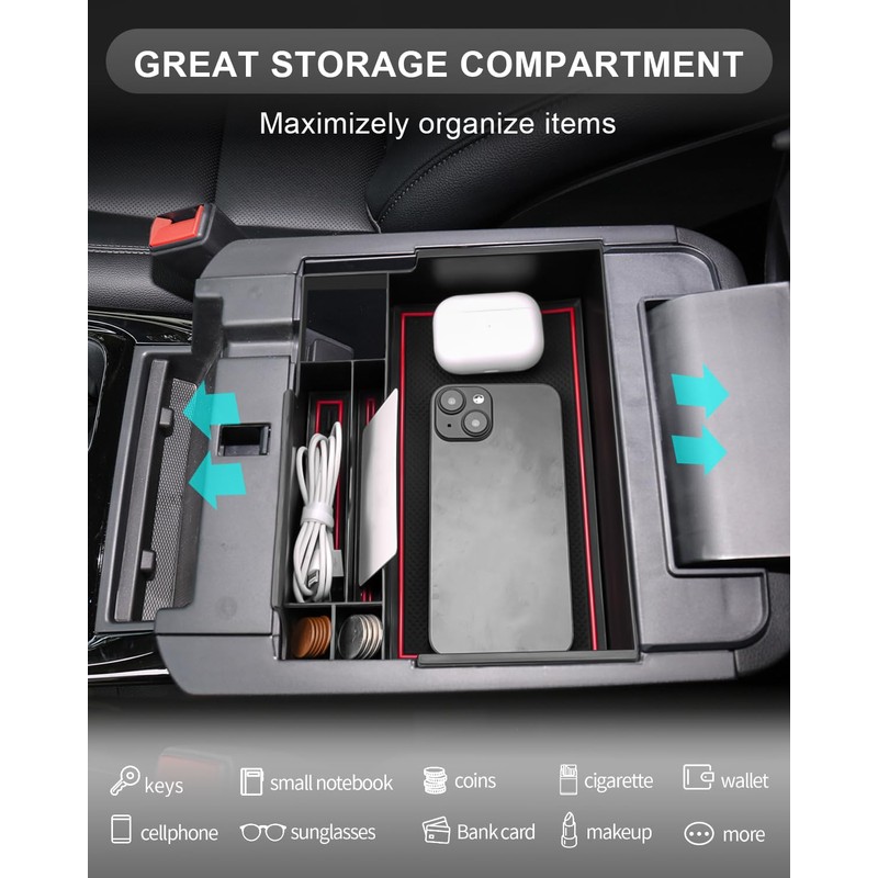 CDEFG for 2024 Explorer Center Console Organizer Tray Compatible with