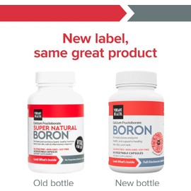 Vibrant Health - Super Natural Boron, Support for Healthy Joints, Hormone Levels, and Connective Tissue with Calcium Fructoborate and Broccoli Powder, Gluten Free, Vegetarian, Non-GMO, 60 Count