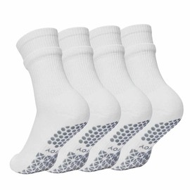 YOTTOY Pilates Grip Socks for Women - Non-Slip Yoga Grip Socks, Perfect for Yoga, Dance,Pure Barre, and Workouts (US, Alpha, One Size, Regular, Regular, White)