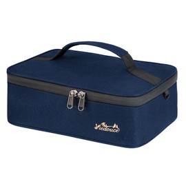 Viedouce Lunch Box 4L Waterproof & Insulated, Double Zip Lunch Box to Take Away for Men/Women, Airtight Food Box for Office/School, Foldable Picnic Bag Gift with Handles, Black