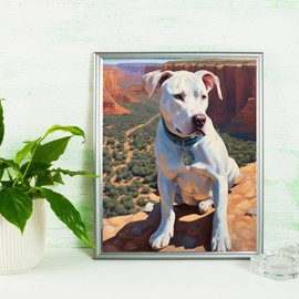 SVINOILER Oil Painting DIY Paint by Numbers for Beginner Pitbull Painting by Number Kits Oil Paint Drawing Canvas Home Decor, 40x50cm, Without Frame