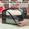 6 Pieces Large Clear Travel Packing Cube Clear Vinyl Zippered