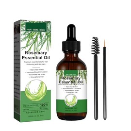 Rosemary Oil for Hair Growth 60ml, Pure Essential Oil for Eyelashs, Eyebrows, Face, Skin Care, Body Massage, Aromatherapy, Hair Loss Treatment, Nourishes The Scalp