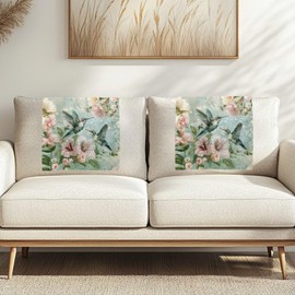 Xorudoydet Hummingbird Hibiscus Pattern Recliner Headrest Protectors, Anti-Wear Sofa Headrest Protective Cover for Furniture Slipcovers Headrest Cover for Sofa Furniture Chair Theater Seat