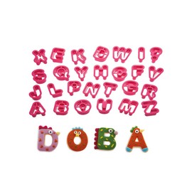 Decora KIT 27 Cookie Cutters DIM. 5,2 X H 2,2 cm Ausstechformen Alphabet Set, Kunststoff, Rose, 13.5 x 15 x 15 cm