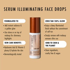 St Moriz Advanced Glow Serum Illuminating Face Drops | Illuminating Face Serum with Hyaluronic Acid | For an Instant Golden Glow & Radiant Complexion | Natural Glow Enhancer for Dewy Glass Skin | 25ml