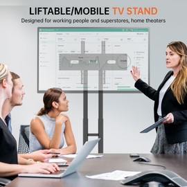 Hdxdkog Universal Swivel TV Stand for 32–80 inch TVs, Height Adjustable Table Top TV Stand Mount with Wheels Tilt, Max VESA 600x400mm up to 100lbs (Red)