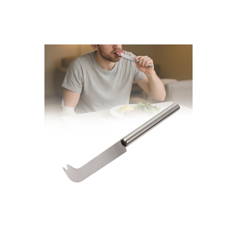 One-Handed Tableware Knife for Hemiplegia Amputees Patient Independent Dining, Angled