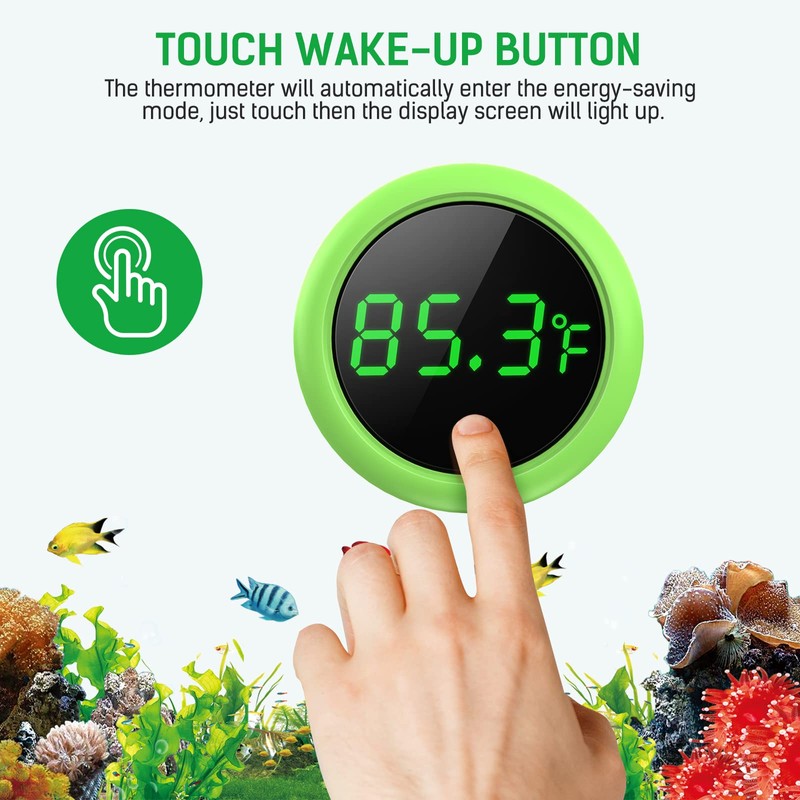 Fish Tank Thermometer, PAIZOO LED Aquarium Thermometer Digital Accurate Temperature