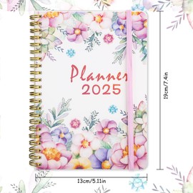Teacher Planner 2025, Academic Diary 2025, A5 Diary 2025 Week to View, Lesson Plan Book, 12 Months Diary with Month View Planner Organizer with Hard Cover, Twin-wire Binding, Elastic Closure