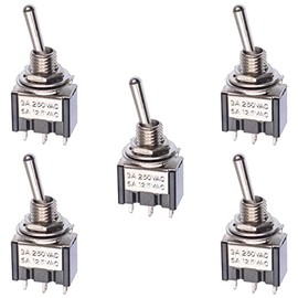 5 x On/Off Mini Small Toggle Switch Miniature SPST (Pack of 5)