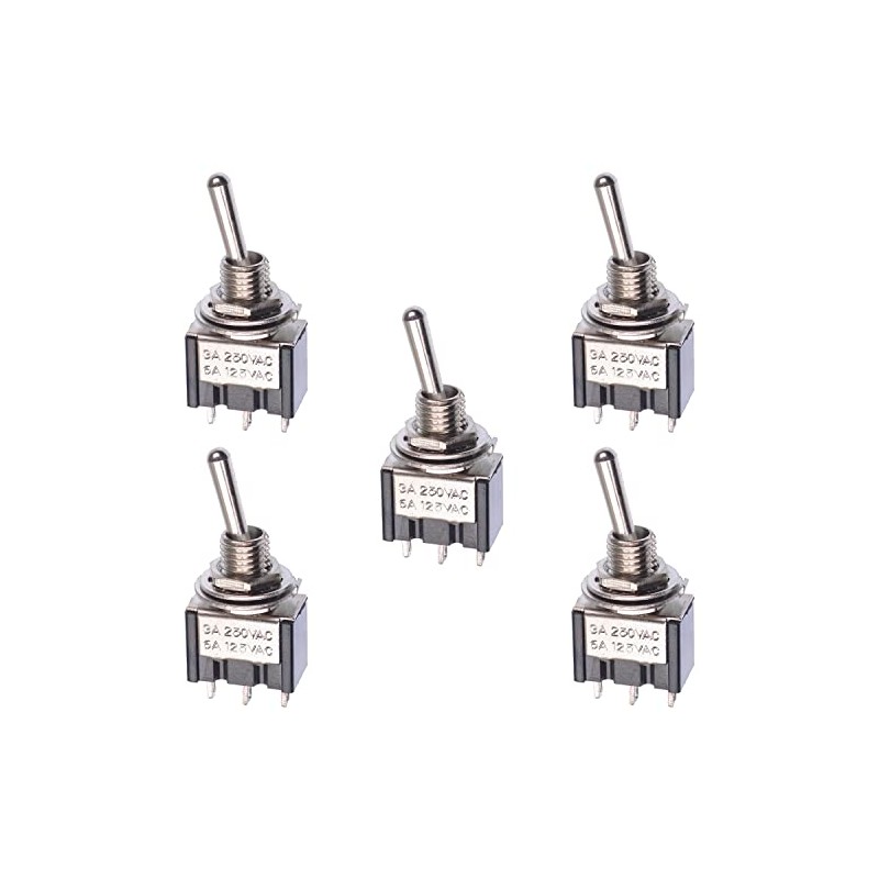 5 x On/Off Mini Small Toggle Switch Miniature SPST (Pack