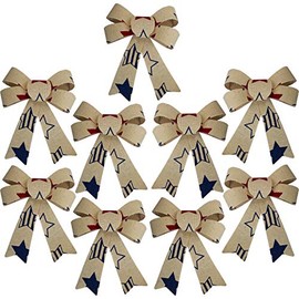 Black Duck Brand Set of 9 Patriotic Ribbon Bows - Show Your Pride and Spirit with These Red White and Blue Bows!