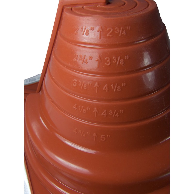 #3 (DC203REC) DEKTITE Square Base Combo Pipe Flashing Boot: RED