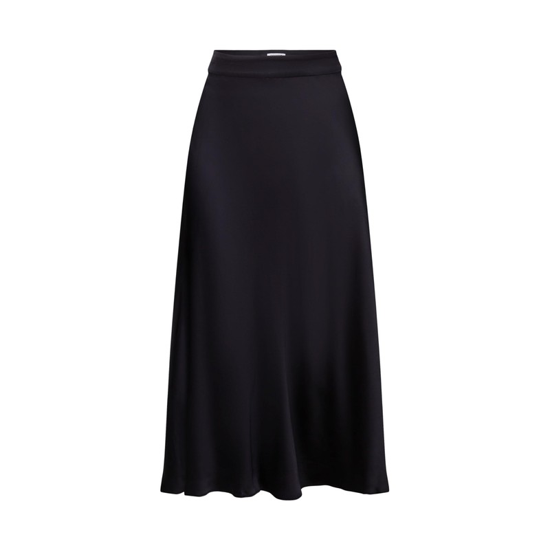 ESPRIT Satin Midi Skirt, 001/Black