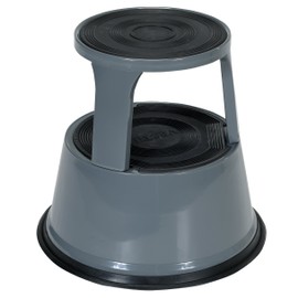 Vestil STEP-17-GY Steel Rolling Step Stool with Powder Coat Finish, 17-1/8" Top Step Height, 500 lbs Capacity, Gray