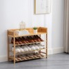 Suwoic Bamboo Shoe Rack Organizer, 4 Tier Shoe Shelf Storage