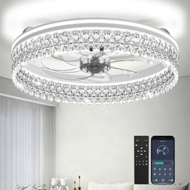 Franjulia 20" Ceiling Fans with Lights and Remote,Dimmable,6-Speed,Bright