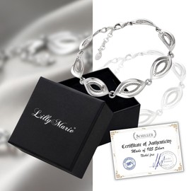 LILLY MARIE High Quality Women's Bracelet Made of Sterling Silver with Oval Elements and Lobster Clasp, Silver, without stone