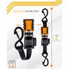Strapinno 4pcs Retractable Ratchet Straps Bundle 1 in x 6
