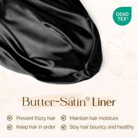 Yanibest Silk Satin Bonnet Hair Wrap for Sleeping - Adjustable Stay on Silk Lined Slouchy