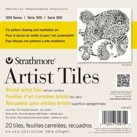 Strathmore Artist Tiles 6"X6" 20/Pkg-Bristol Vellum -62105972